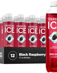 Sparkling Ice Black Raspberry Sparkling Water Zero Sugar Flavored Water with Vitamins and Antioxidants Low Calorie Beverage 17 fl oz Bottles Pack of 12