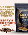 MUUK Premium Instant Coffee  FreezeDried Medium Roast 100 Arabica Organic Coffee Beans  Ethiopian Finest  Barista Approved  35oz 100g Pouches  30 servings