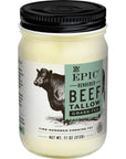 EPIC Beef Tallow, Grass-Fed, Keto Friendly, Whole30, 11oz Jar