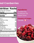 Amrita Dried Cranberries 1 lb | Sweetened with Apple Juice, Unsulfured, Gluten Free, non-GMO, No Preservatives | Packed Fresh in Resealable Bags | Fruit Snacks, Salads, Baking