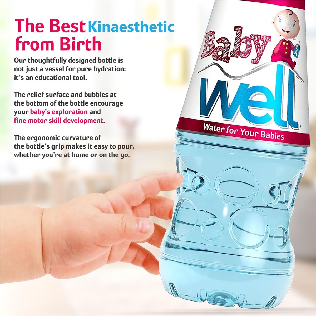 Baby Well Natural Purified Baby Water 31 Gallons Total  338 Fluid Ounce Large Bottles Pack of 12 BPA Free FluorideFree for Babies and Toddlers