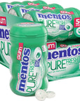 Mentos Pure Fresh Sugar-Free Chewing Gum with Xylitol, Spearmint, 50 Piece Bottle (Bulk Pack of 6)