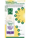 Walden Farms Sweet Cream Coffee Creamer 12 oz Bottle Fresh Flavored NonDairy Milk Substitute Natural and Organic Liquid Gluten Free and 0g Net Carbs Vegan Friendly 6 Pack Bottles