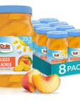 Dole Fruit Jars Yellow Cling Sliced Peaches in 100 Fruit Juice Gluten Free Pantry Staples 235 Oz Resealable Jars Pack of 8