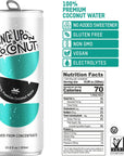 Once Upon a Coconut 100 Pure Coconut Water  Low Calorie AllNatural Drink with Electrolytes  No Added Sugar or Sweeteners  NonGMO  GlutenFree  Pack of 12 Cans each 108 fl oz