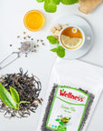 Wellness Loose Leaf Green Tea 740 oz 210g with Whole Flowers  Delightful Floral Aroma  Flavor AntioxidantRich Herbal Beverage for Wellness Relaxation  Enjoyment