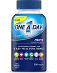 One A Day Men’s Multivitamin, Supplement Tablet with Vitamin A, Vitamin C, Vitamin D, Vitamin E and Zinc for Immune Health Support, B12, Calcium & more, 200 count