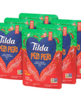 Tilda Ready To Heat Peri Peri Rice No Artificial Colors Flavors or Preservatives Vegan  Vegetarian Friendly Gluten Free  NonGMO 85 Ounce Pack of 6