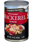 Crown Prince Mackerel in Water 15Ounce Cans Pack of 12