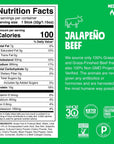 Chomps GrassFed and Finished Jalapeño Beef Jerky Snack Sticks 10Pack  Keto Paleo Whole30 10g Lean Meat Protein GlutenFree Zero Sugar Food NonGMO