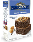 Ghirardelli Salted Caramel Premium Brownie Mix, Includes Salted Caramel Sauce, 16 oz Boxes (Pack of 12)