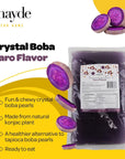 Mayde Crystal Boba for Bubble Tea Drinks Milk Tea Shaved Ice Topping Agar Boba Taro Flavor  22 lbs