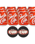 Shasta Cola 8 fl oz Pack of 12 with By The Cup Coasters