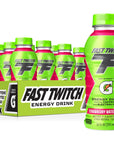 Fast Twitch Energy drink from Gatorade Strawberry Watermelon 12 Oz BottlesPack of 12 200mg Caffeine Zero Sugar Electrolytes