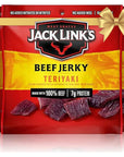 Jack Link's Beef Jerky, Teriyaki - Flavorful Meat Snack for Lunches, Ready to Eat - 7g of Protein, Made with Premium Beef - 0.625 Oz Bags (Pack of 5)