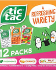 Tic Tac Flavor Variety Pack, 12 Pack, On-The-Go Refreshment, Stocking Stuffer, 1 Oz Each