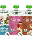 Sprout Organic Baby Food, Stage 4 Toddler Pouches, Apple Apricot Strawberry, Strawberry Banana Squash, Kiwi Banana Spinach Variety, 4 Oz (Pack of 18)