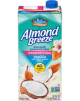 Almond Breeze Dairy Free Almondmilk Blend Almond Coconut Unsweetened Vanilla 32 Ounce Pack of 12