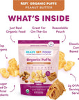 Ready, Set, Food! Organic Puffs | Peanut Butter (2 Pack) | Organic Baby Toddler Puffs with 9 Top Allergens | No Sugar Added