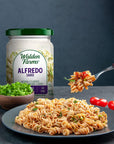 Walden Farms Light Alfredo Sauce, 12 oz. Jar - Thick & Creamy, Fresh and Flavorful, Vegan, Paleo & Keto Friendly, Non-Dairy Milk Substitute, 0g Net Carbs - Perfect for Chicken, Fish, Scampi, and More