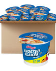 Kellogg's Frosted Flakes Breakfast Cereal Cups, 8 Vitamins and Minerals, Kids Snacks, Original, 25.2oz Case (12 Cups)