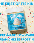 FitBake Cream Cheese Frosting  Keto Frosting for Low Carb Desserts  Sugar Free Cream Cheese Keto Icing  0g Net Carbs Per Serving  Gluten Free  Naturally Sweetened Low Carb Food Keto Friendly 8oz