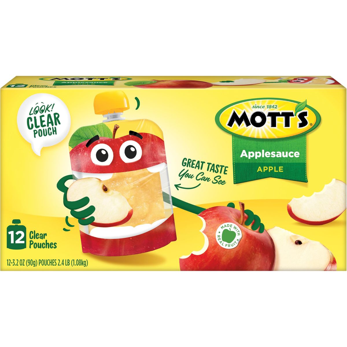 Motts Original Applesauce 32 oz clear pouches 12 count