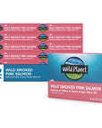 Wild Planet Wild Smoked Pink Salmon Fillets in Extra Virgin Olive Oil Tinned Fish Canned Salmon Sustainably WildCaught NonGMO Keto and Paleo 39 oz pack of 12