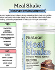 Fit  Lean Meal Shake Meal Replacement with Protein Fiber Probiotics and Organic Fruits  Vegetables Chocolate Peanut Butter Pie 1lb 10 Servings