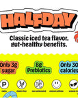 HALFDAY Prebiotic Iced Tea Cans wGut Health Peach Lemon Raspberry Fruit Flavors  Fruity Favorites Variety Pack  Low Sugar Low Calorie 8g of Plant Fiber Supports Digestive Health 12Pack