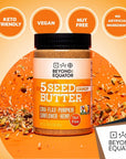 BEYOND THE EQUATOR 5 Seed Butter [Crunchy] - Sunflower Seed, Chia Seed, Flax Seed, Pumpkin Seed, Hemp Hearts Seed. No Peanuts, No Tree Nuts. Allergy-Friendly Peanut Butter Alternative - 16 oz (2 Pack)