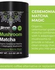 Inner Elevate Mushroom Matcha  Organic CeremonialGrade Matcha Powder with 4 Superfood Mushrooms  Adaptogenic Mushroom Tea Drink with Lions Mane Cordyceps Turkey Tail Reishi 30 Servings