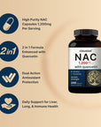 NAC Supplement 1200mg Per Serving | 240 Capsules, N-Acetyl Cysteine with Quercetin | Double Strength - Support for Immune, Liver, & Lung Health