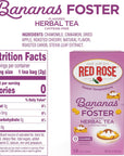 Red Rose Sweet Temptations Dessert Tea Bananas Foster Zero Carbs Zero Sugar Bursting with Flavor CaffeineFree Delicious Beverage Herbal Tea 18 Count Fruit Naturally Flavored Herbal Tea Pack of 6