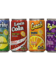 Kidsmania Soda Can Fizz Candy Variety Pack Sprint Lemon Lime Loca Cola Crash Orange Splash Grape  025 Ounce 72Pack