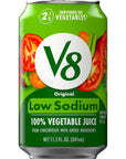 V8 Low Sodium Original 100 Vegetable Juice 115 fl oz Can 24 Pack