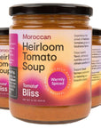 Tomato Bliss Moroccan Heirloom Tomato Soup, All Natural, Non-GMO, Vegan, Dairy-Free, No Added Sugar, Healthy Tomato Soups, High in Vitamin C and antioxidants (16 oz, 4-pack)