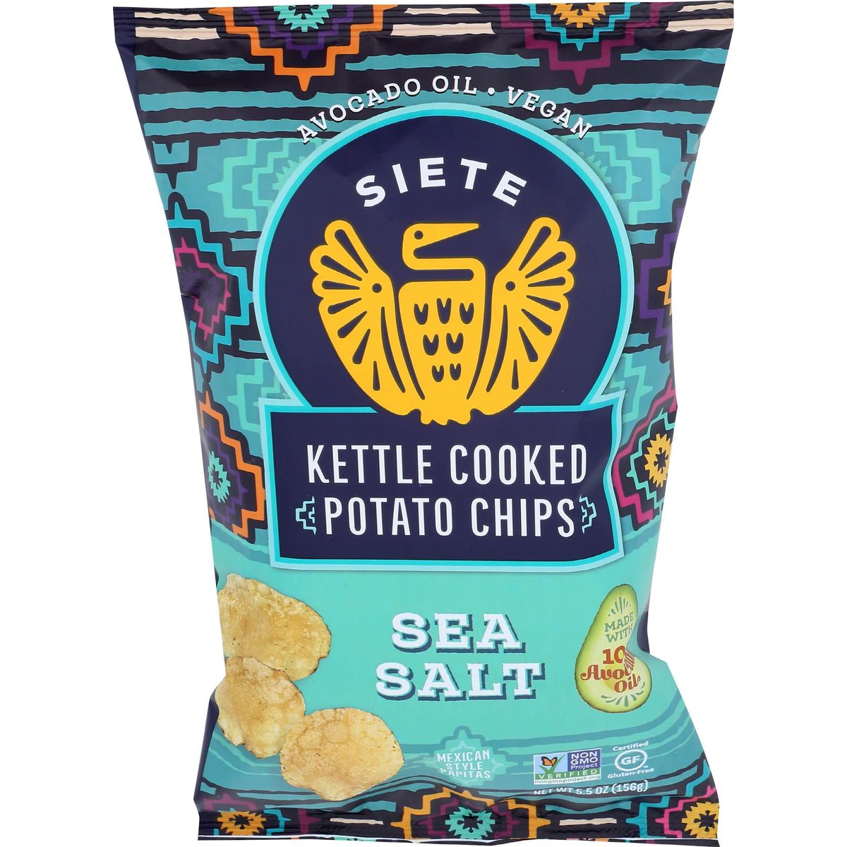 Siete Family Foods Sea Salt Potato Chips, 5.5 oz Bag