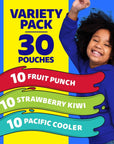 Capri Sun Fruit Punch Strawberry Kiwi  Pacific Cooler Naturally Flavored Kids Juice Drink Blend Variety Pack 30 ct Box 6 fl oz Pouches