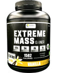 Extreme Mass Vanilla10 lbs (4.54 kg) from Sunshine BioPharma, Mass Gainer Protein Mix Giving The high Calorie, whey, BCAA, creatine, glutamine, Vitamins, Minerals. Improved Formulation, Less Sugar