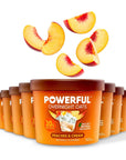 POWERFUL NUTRITION Overnight Oats, Instant Oatmeal Cup with 20g Protein, Peaches & Cream, Pack of 12, Kosher, Low Sugar