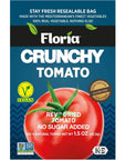 Dried Vegetable Chips and Crisps, Dried Tomato, No Sugar Added Veggie Snack, All Natural, Resealable Bag, 1.5 Ounce (Pack of 1), Floria Crunchy