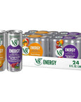 V8 +ENERGY Pomegranate Blueberry and Peach Mango Energy Drink -  8 FL OZ Can (4 Packs of 6 Cans)