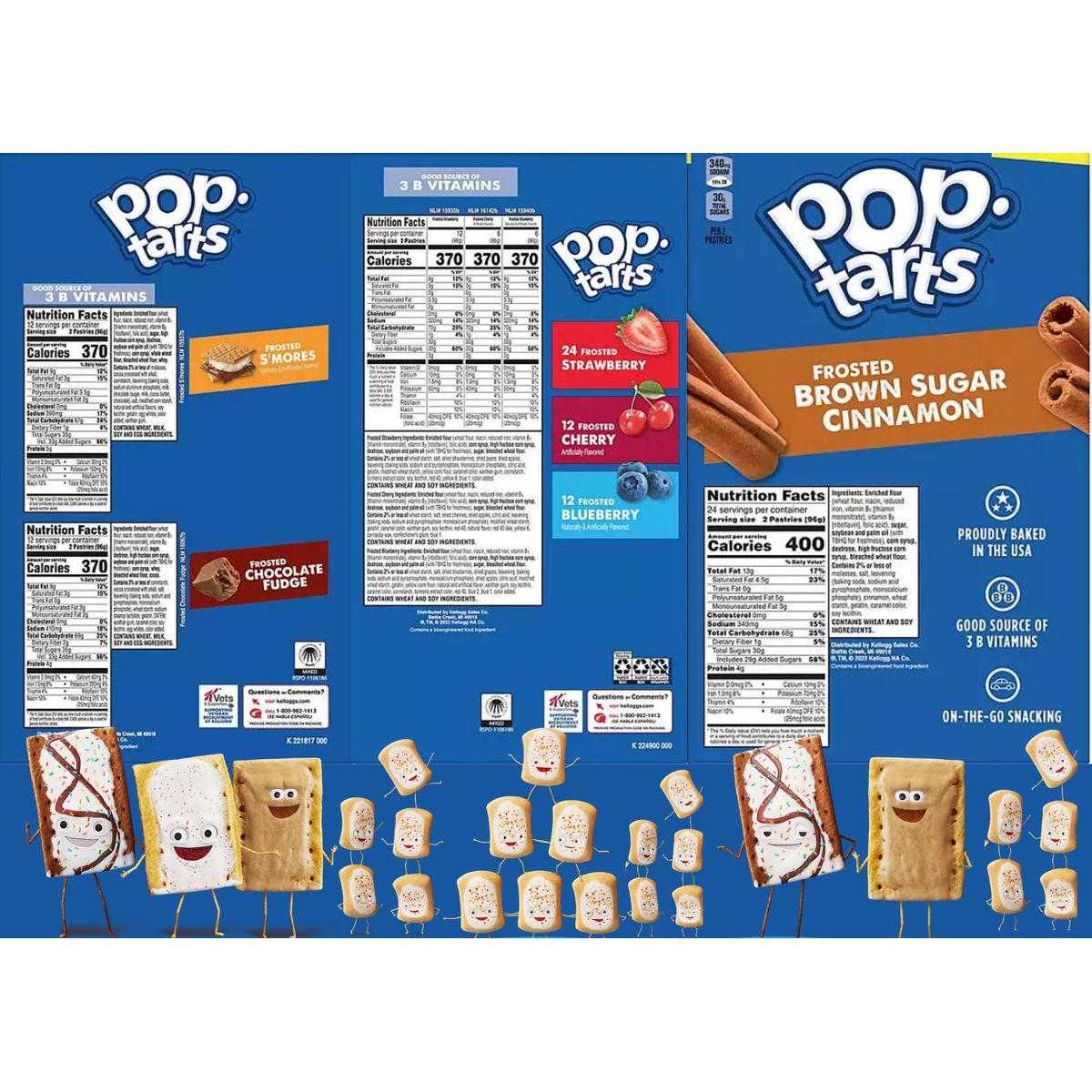 PopTarts Toaster Pastries Breakfast Foods Kids Snacks Variety Pack 24 Individual PopTarts