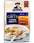 Variety Flavor Quaker Instant Grits 398 Oz Boxes of 10 Packs Each 30 Total Packets Bundled with a JFS Recipe Card