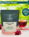 Lily of the Valley Hibiscus Flower Powder  Ground Hibiscus Sabdariffa Ideal for Cooking Baking Tea Smoothie  Vegan  GlutenFree  Packed in Resealable Pouch 4oz 113g Package May Vary