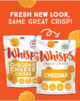 Whisps Cheese Crisps Cheddar Cheese  Protein Chips  Healthy Snacks  Protein Snacks Gluten Free High Protein Low Carb Keto Food 212 Oz 3 Pack