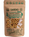 Sareks Organic Dried White Mulberries  Premium Quality Certified 100 USDA Organic Snack Sun Dried NonGMO  Gluten Free Product of Turkey  10 oz Resealable Bag