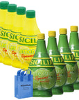 Sicilian Lemon Juice Sicilian Lime Juice 4 Oz Real Italian Juice Squeezed from Pure Fresh Limes and Lemons Not from Concentrate with Nosh Pack Bag 8 Pack