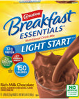 Carnation Breakfast Essentials Light Start Powder Drink Mix Rich Milk Chocolate 8 Count Box of Packets Packaging May Vary